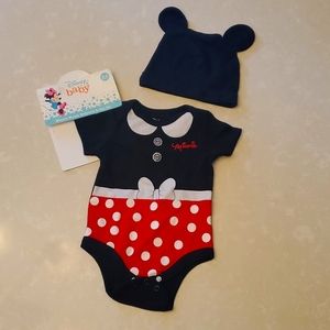 Disney Minnie Mouse Bodysuit & Hat Set